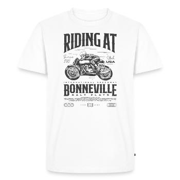 Bonneville Salt Flats Moto Anniversaire 2012 - T-shirt Premium bio Homme - blanc - Devant - Nico (187cm)