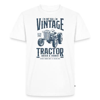 Anniversaire de fermier de tracteur vintage né en 2002 - T-shirt Premium bio Homme - blanc - Devant - Nico (187cm)