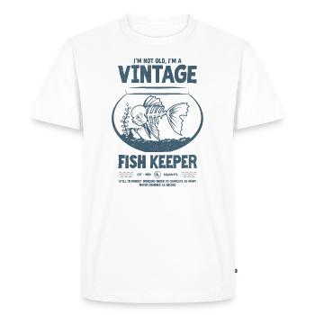 Gardien de poisson vintage poisson tropical anniversaire 1954 - T-shirt Premium bio Homme - blanc - Devant - Nico (187cm)