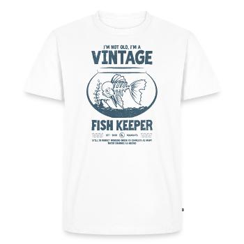 Vintage Fish Keeper Poisson Tropical Anniversaire 2000 - T-shirt Premium bio Homme - blanc - Devant - Nico (187cm)