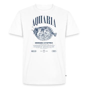 Porc-épic Puffer Fish Keeper Streetwear moderne - T-shirt Premium bio Homme - blanc - Devant - Nico (187cm)