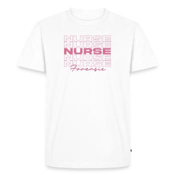Forensic Nurse Medical Nurses Stylish - Men's Premium Organic T-Shirt - white - Front - Nico (187cm)