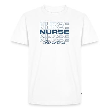Geriatric Nurse Medical Nurses Stylish - Men's Premium Organic T-Shirt - white - Front - Nico (187cm)