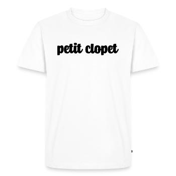 Petit clopet expression Suisse Français - T-shirt Premium bio Homme - blanc - Devant - Nico (187cm)