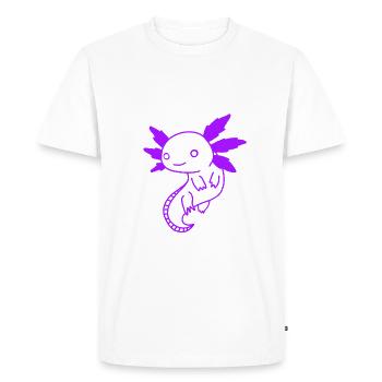 Axolotl Violet Violet Bien-être animal Amphibiens - T-shirt Premium bio Homme - blanc - Devant - Nico (187cm)