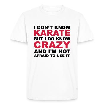 Crazy - T-shirt Premium bio Homme - blanc - Devant - Nico (187cm)