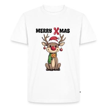 Noël Renne Tenue de Noël Enfants Drôle - T-shirt Premium bio Homme - blanc - Devant - Nico (187cm)