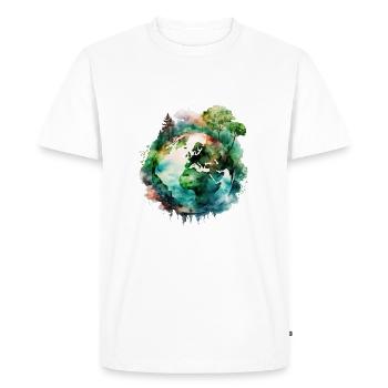 Conservation de la nature de la Terre Mère - Sauver la planète - T-shirt Premium bio Homme - blanc - Devant - Nico (187cm)
