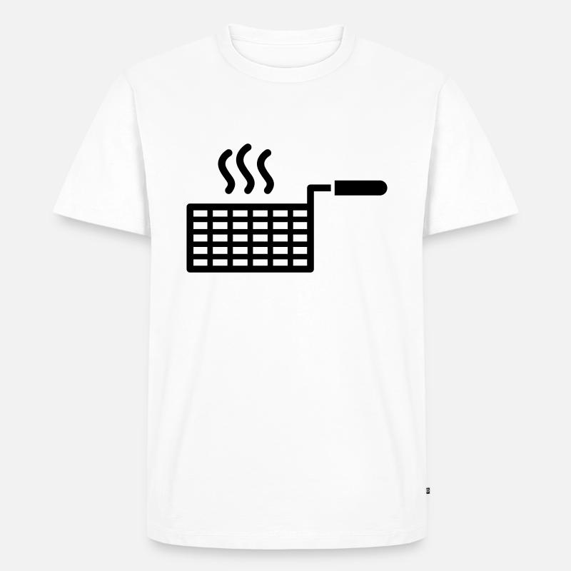 Fritteusenkorb - Männer Premium Bio T-Shirt - Weiß