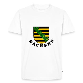 Sachsen - Männer Premium Bio T-Shirt - Weiß - Vorne - Nico (187cm)