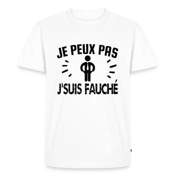 je peux pas je suis fauché - T-shirt Premium bio Homme - blanc - Devant - Nico (187cm)