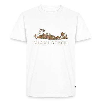Miami Beach Pride - T-shirt Premium bio Homme - blanc - Devant - Nico (187cm)
