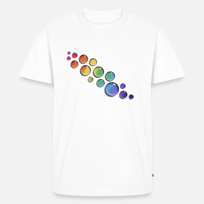 Regenbogen-Tröpfchen - Männer Premium Bio T-Shirt - Weiß