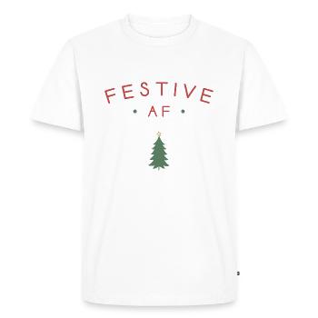 AF festif - T-shirt Premium bio Homme - blanc - Devant - Nico (187cm)