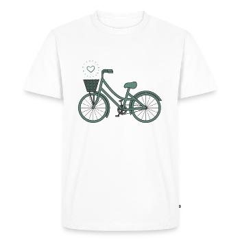 Vélo rétro - T-shirt Premium bio Homme - blanc - Devant - Nico (187cm)