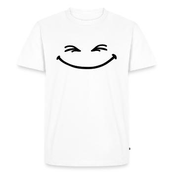 grin_face - Men's Premium Organic T-Shirt - white - Front - Nico (187cm)