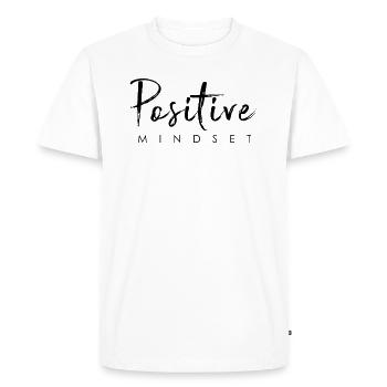 État d’ positif - Restez positif - T-shirt Premium bio Homme - blanc - Devant - Nico (187cm)