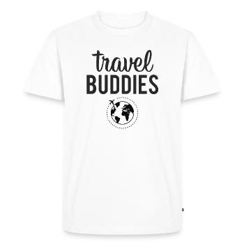Travel Buddies - Men's Premium Organic T-Shirt - white - Front - Nico (187cm)