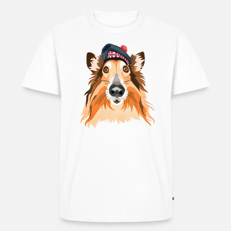 Schottischer Collie - Männer Premium Bio T-Shirt - Weiß