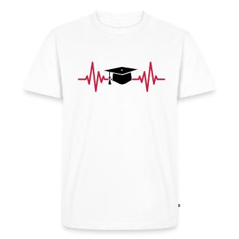 doctorant battement de coeur ECG médical cadeau médecin - T-shirt Premium bio Homme - blanc - Devant - Nico (187cm)