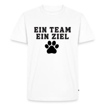 Une équipe, un objectif, Sports canins, Amoureux des chiens, Chien - T-shirt Premium bio Homme - blanc - Devant - Nico (187cm)