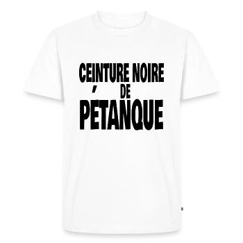 ceinture noire de pétanque - T-shirt Premium bio Homme - blanc - Devant - Nico (187cm)
