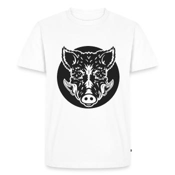 Chasse chasseur sanglier cool chasser - T-shirt Premium bio Homme - blanc - Devant - Nico (187cm)