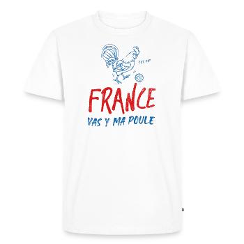Supporter équipe de France de Football - T-shirt Premium bio Homme - blanc - Devant - Nico (187cm)