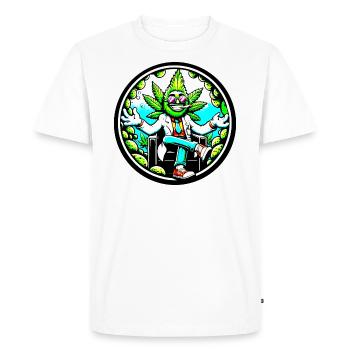Héros du cannabis en costume - T-shirt Premium bio Homme - blanc - Devant - Nico (187cm)