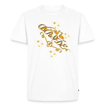 Mariée d’or à être fiançailles lune de miel mariage boho - T-shirt Premium bio Homme - blanc - Devant - Nico (187cm)