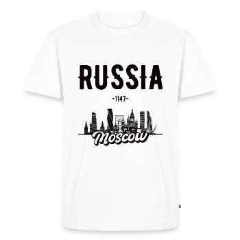 Moscou Russie Skyline Cadeau - T-shirt Premium bio Homme - blanc - Devant - Nico (187cm)