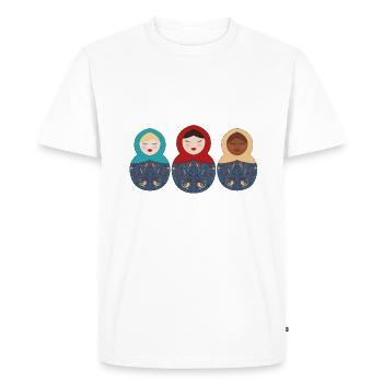 Matriochka matriochka russe matryoshka - T-shirt Premium bio Homme - blanc - Devant - Nico (187cm)