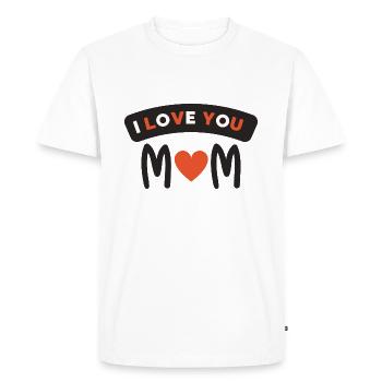 Je t'aime, maman - T-shirt Premium bio Homme - blanc - Devant - Nico (187cm)