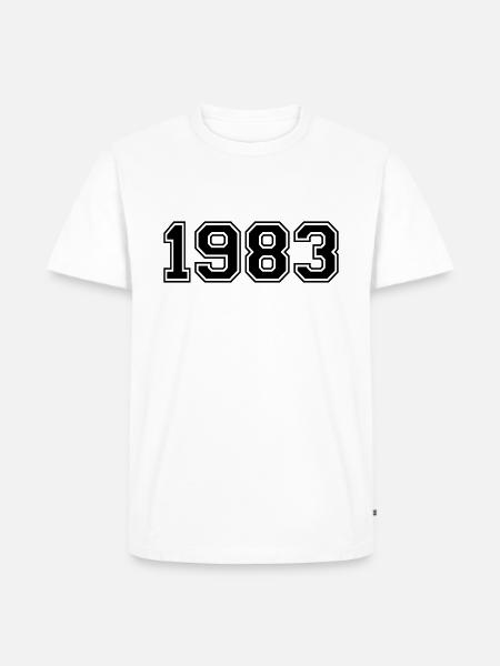 1983 - Männer Premium Bio T-Shirt - Weiß