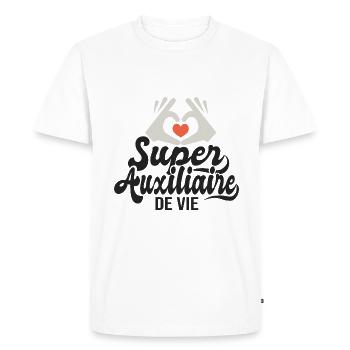 Super auxiliaire de vie cadeau aide sociale - T-shirt Premium bio Homme - blanc - Devant - Nico (187cm)