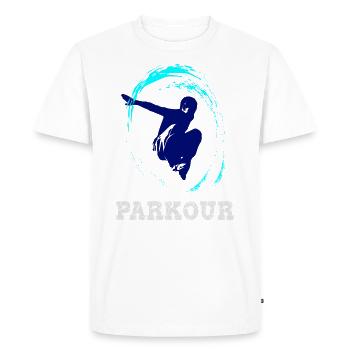Parkour - T-shirt Premium bio Homme - blanc - Devant - Nico (187cm)