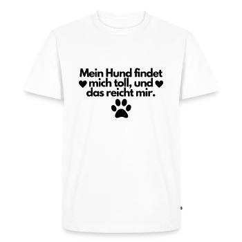 Beau chien disant chien amour chien personne - T-shirt Premium bio Homme - blanc - Devant - Nico (187cm)