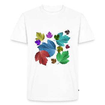 Feuilles, coloré, feuillage, automne, arbre, feuille, arbres - T-shirt Premium bio Homme - blanc - Devant - Nico (187cm)