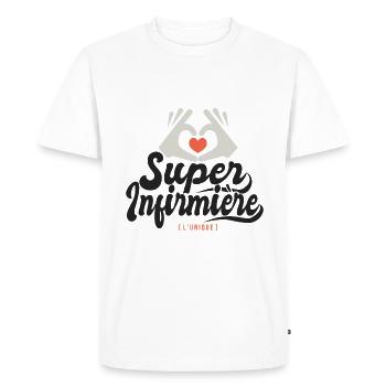 Super Infirmière l unique cadeau infirmiere - T-shirt Premium bio Homme - blanc - Devant - Nico (187cm)