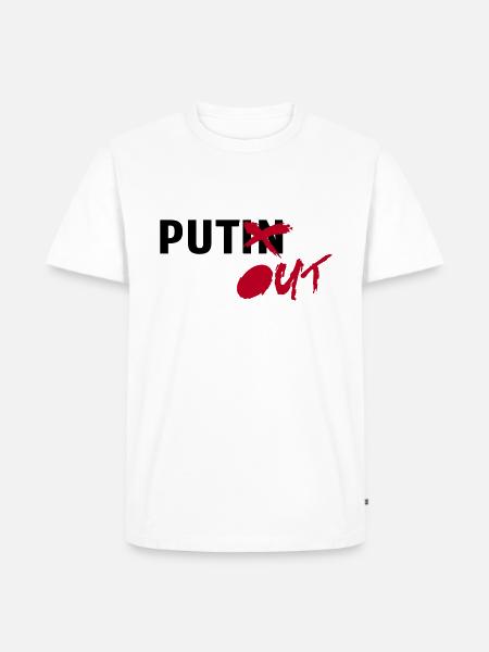 putout - Men's Premium Organic T-Shirt - white