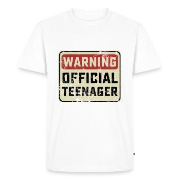 Warning Sign Official Teen Attention Teen - Men's Premium Organic T-Shirt - white - Front - Nico (187cm)