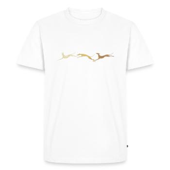 3 lévriers bruns sauteurs - T-shirt Premium bio Homme - blanc - Devant - Nico (187cm)