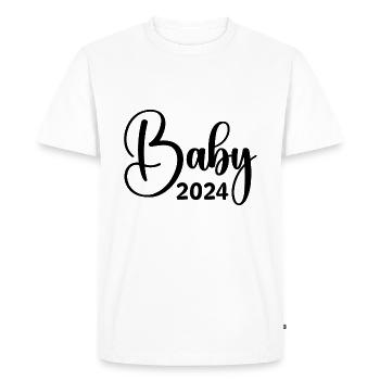 Bébé 2024 Naissance 2024 Grossesse 2024 - T-shirt Premium bio Homme - blanc - Devant - Nico (187cm)