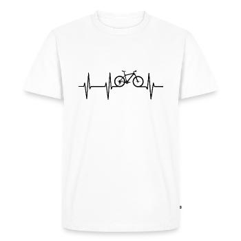 Fréquence cardiaque de vélo ECG - T-shirt Premium bio Homme - blanc - Devant - Nico (187cm)