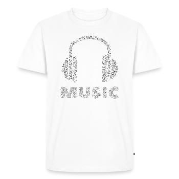 Musique Écouteurs Musique Notes Musique Festival - T-shirt Premium bio Homme - blanc - Devant - Nico (187cm)