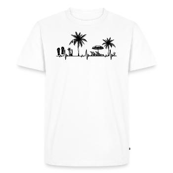 Heartbeat Palm Tree Glass Flipp Flop Summer Lover - Men's Premium Organic T-Shirt - white - Front - Nico (187cm)