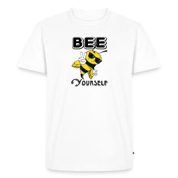 Bee Yourself Quotes Kids Honey Gift - Men's Premium Organic T-Shirt - white - Front - Nico (187cm)