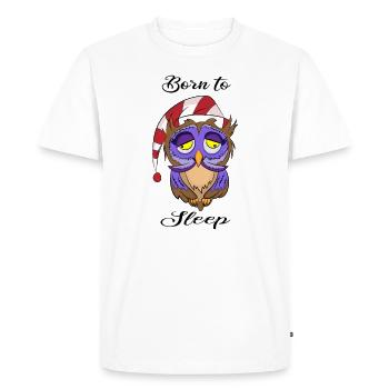 Hibou, hibou, hibou, oiseau, - T-shirt Premium bio Homme - blanc - Devant - Nico (187cm)