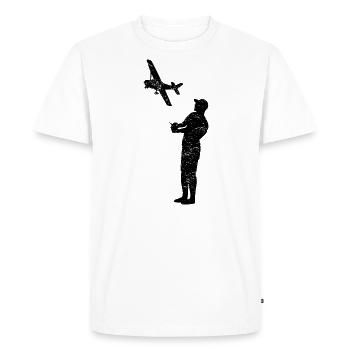 Model flight model builder airplane gift - Men's Premium Organic T-Shirt - white - Front - Nico (187cm)