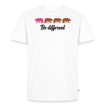 Be Different Funny Bears Be Different Gift - Men's Premium Organic T-Shirt - white - Front - Nico (187cm)